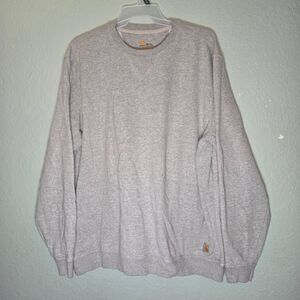 Carhartt Sweatshirt Mens 2XL Tall Pullover Crewneck Gray Loose Fit Midweight